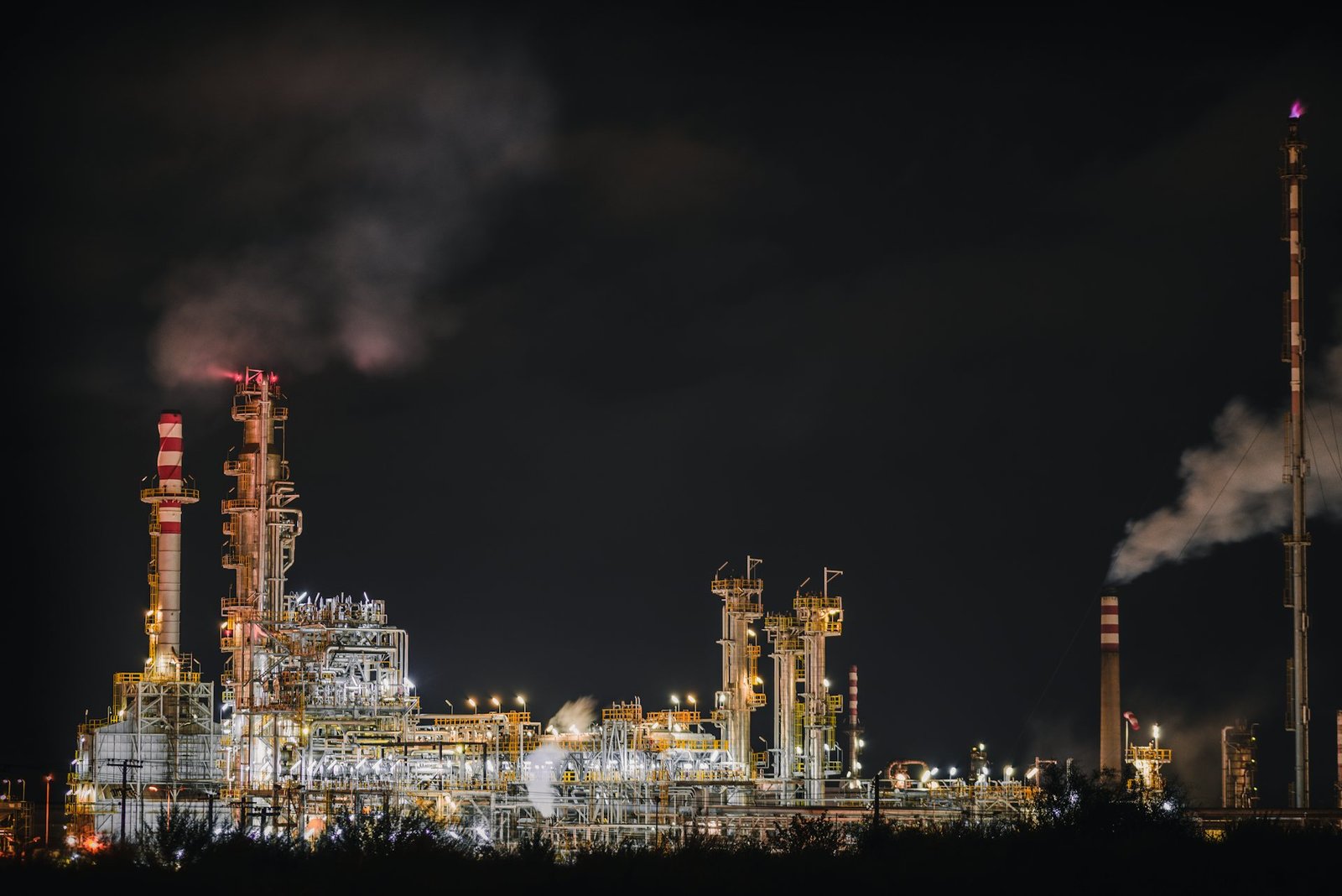 Refinery at night